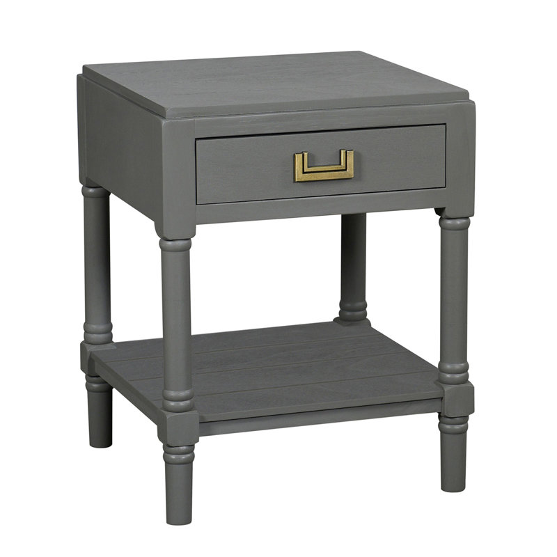 Table de bout avec rangement Demeko, Gris carbone