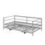 Twin Size Metal Daybed With Adjustable Trundle-1106425880