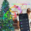 Arbre de Noël 6 pi avec 300 lumières DEL RVB contrôlées par le Wi-Fi, 751 pointes en PVC, 38 fonctions d'éclairage, synchro musicale, structure à charnières et support en métal - arbre des Fêtes contrôlé par une application intelligente-856312030