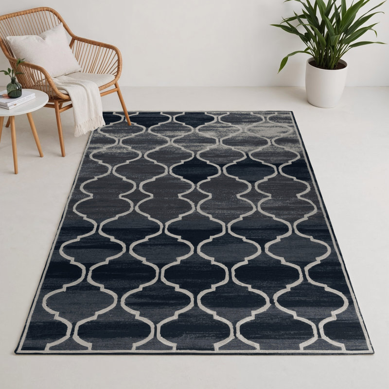 Tapis gris intérieur et extérieur Trellis, Rectangle 9 pi x 12 pi