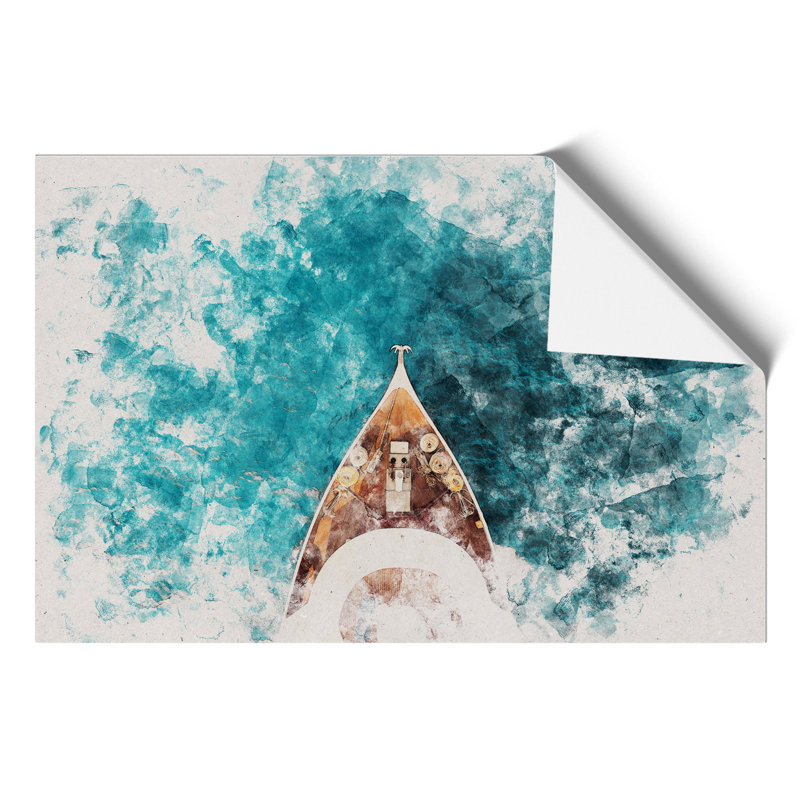 Boat Deck In The Maldives - No Frame Print, 21cm H x 30cm W x 0.1cm D
