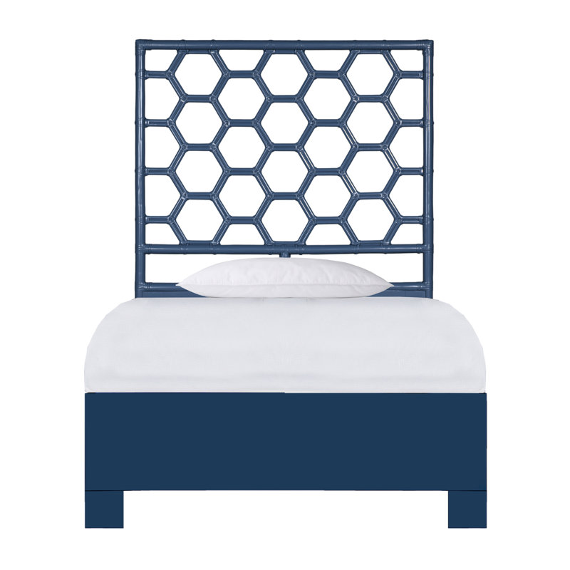 Lit plateforme Honeycomb, Bleu marine, Simple