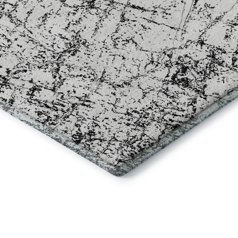 Tapis noir Cerrito AMF606 lavable à la machine de qualité supérieure, Tapis de couloir 2 pi 3 po x 7 pi 6 po