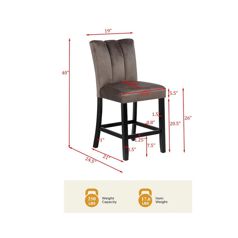 Chaise en cèdre à hauteur de comptoir (ensemble de 2) pour la salle à manger de cuisine