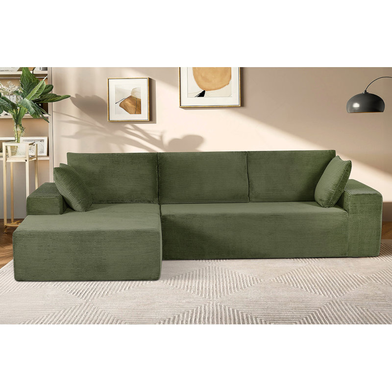 Canapé modulaire convertible en velours côtelé doux, canapé confortable moderne avec rembourrage en mousse, canapé-lit modulaire confortable pour le salon, la chambre à coucher