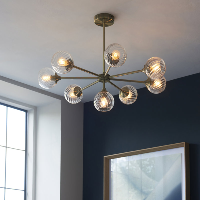 Londino 8 - Light Sputnik Chandelier, Antique Brass