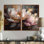 Marbre rose doré pivoine fleur V - art mural abstrait en marbre