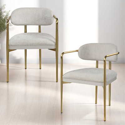 Fauteuil en chenille et or (ensemble de 2)