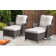 Deb Wicker Patio Swivel and Glider Chairs with Ottomans and Cushions(Set of 2)