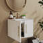 Meuble-lavabo contemporain en MDF à charnières à fermeture douce pour un rangement élégant