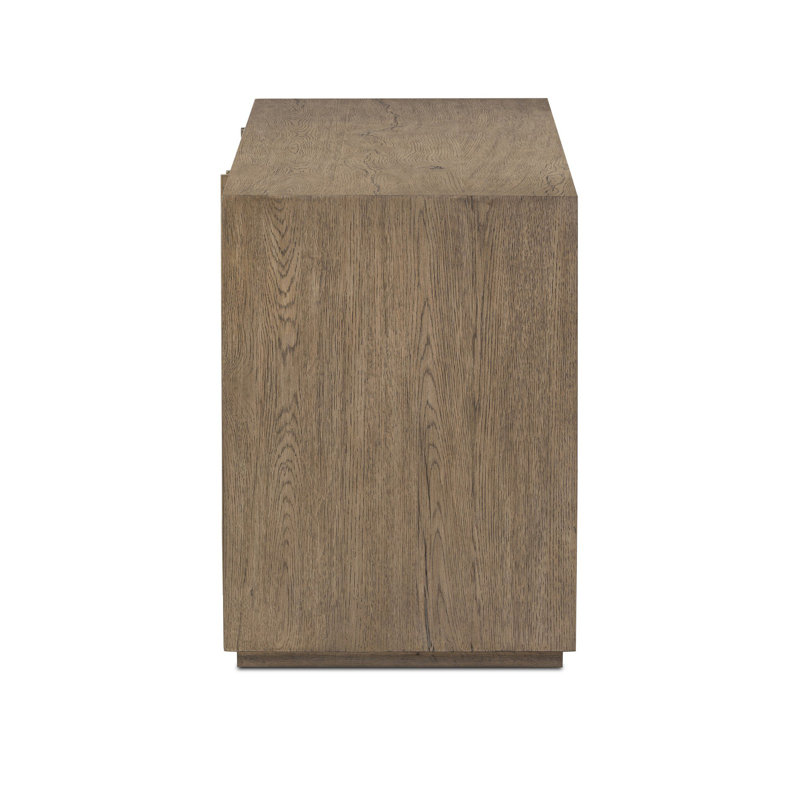 Leo Media Console-Smoked Black, Rustic Gray