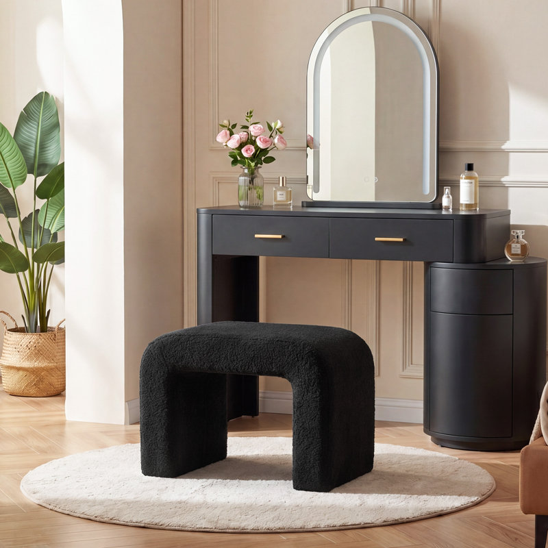 Tabouret de coiffeuse 2 pièces Stanwell, Black