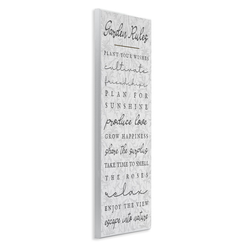«Garden Rules on Floral», plaque murale par Lil 'Rue