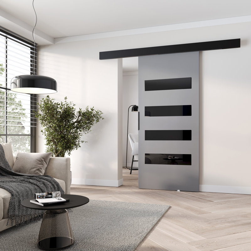 Sliding Door Prim F, Interior Door, 76cm x 205cm, Wenge/Black
