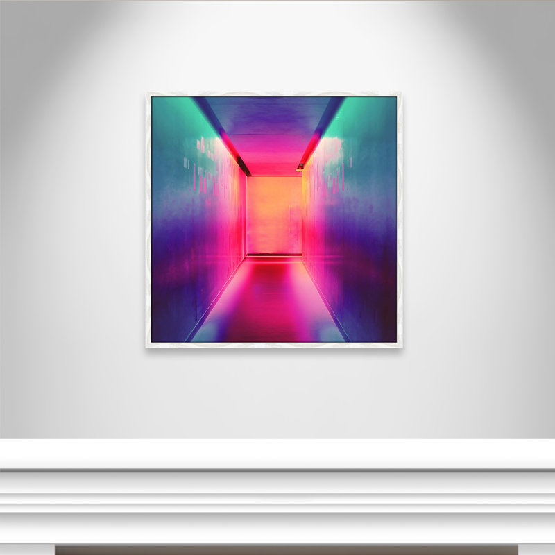 «Neon Wonderland I» par Efe Kurnaz, H 32 po x l 32 po x P 0,75 po, Cadre blanc mince