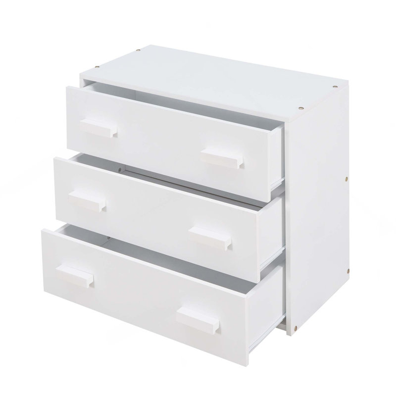 Lit mezzanine simple avec armoire et tablette, White