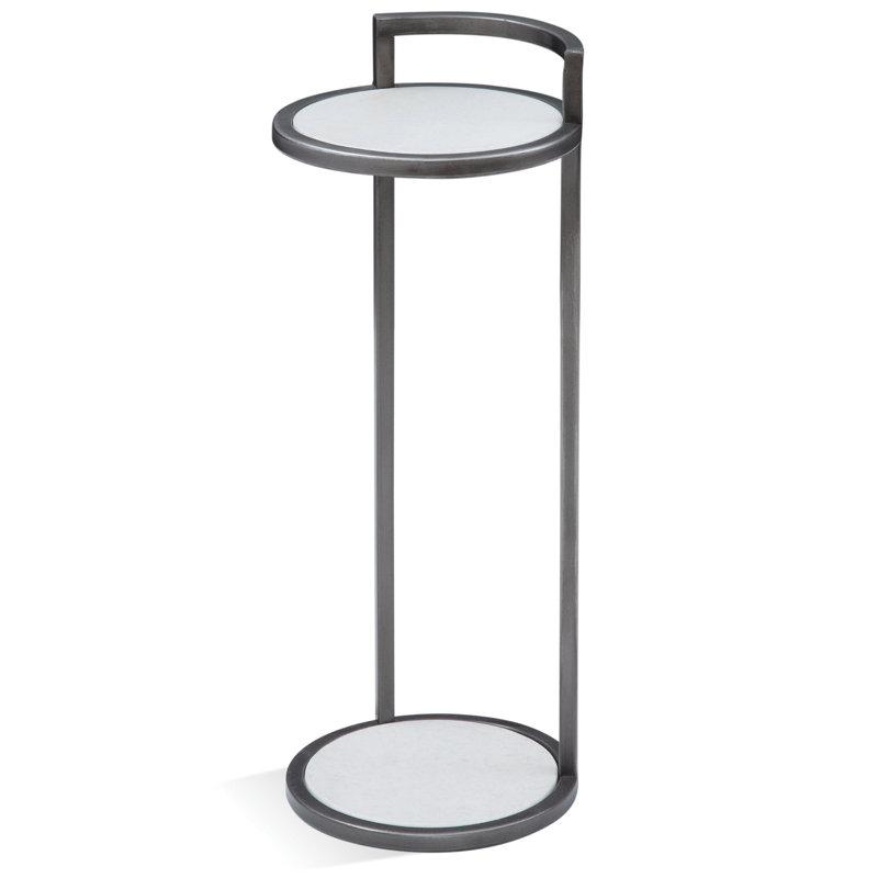 Surrey Marble Tray Top End Table, Black