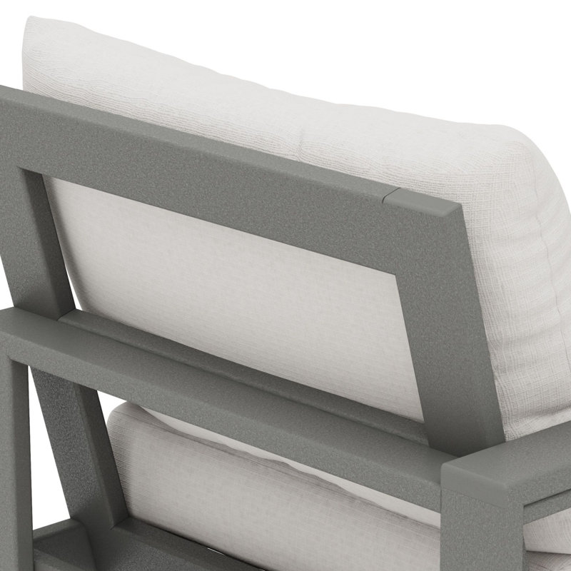 Chaise gauche modulaire POLYWOOD® Edge, Lin naturel, Gris ardoise