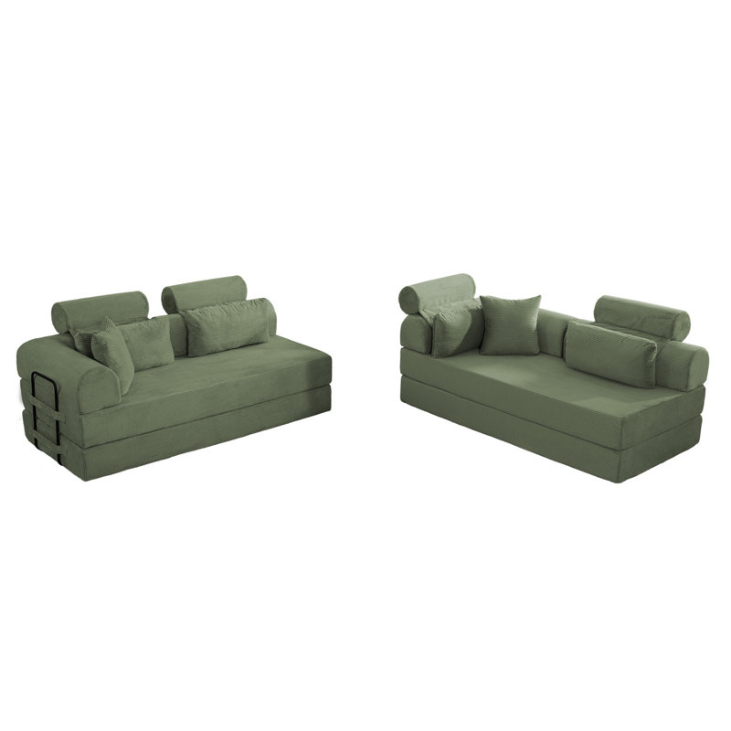 Canapé modulaire en L, Vert grisâtre