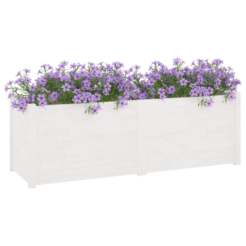 Wood Pot Planter, 19.7" H x 59.1" W x 19.7" D, White