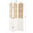 Bigham Beige Wood Hinged Foldable Partition 3 Panel Room Divider Screen w/ Burlap Window Pane Design