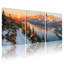 Hiver, forêt, montagnes enneigées, coucher de soleil, forêt, paysage d'hiver, ensemble de 3 impressions sur toile-1441579323