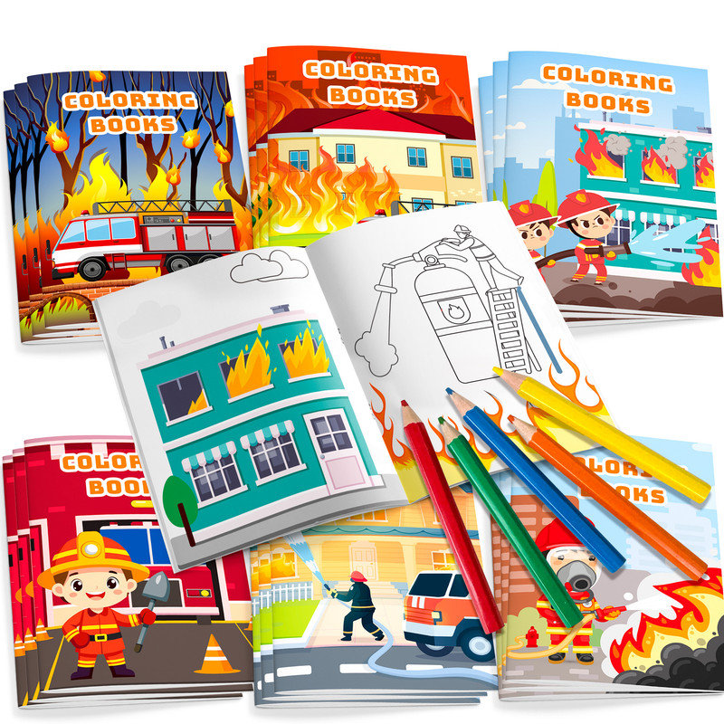 Fire Truck Coloring Book, 24 Pcs Fire Fighter Coloring Book