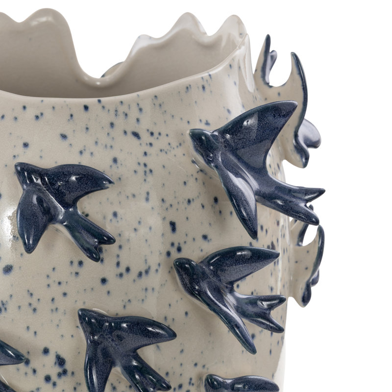 Euphemia Ceramic 3D Bird Novelty Vase, 12" H x 9" W x 9" D