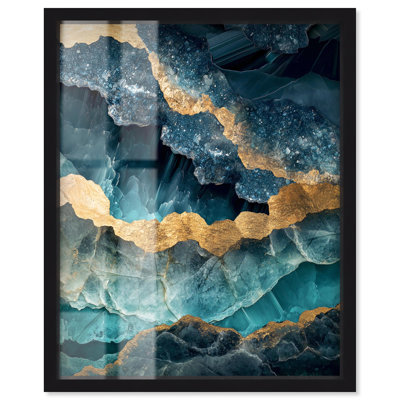 Power Edge II Shadowbox Print Teal Abstract Art by Art Remedy