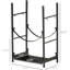 Support à bois de chauffage avec outils d'assemblage efficaces - 2, noir, ensemble intérieur / extérieur noir