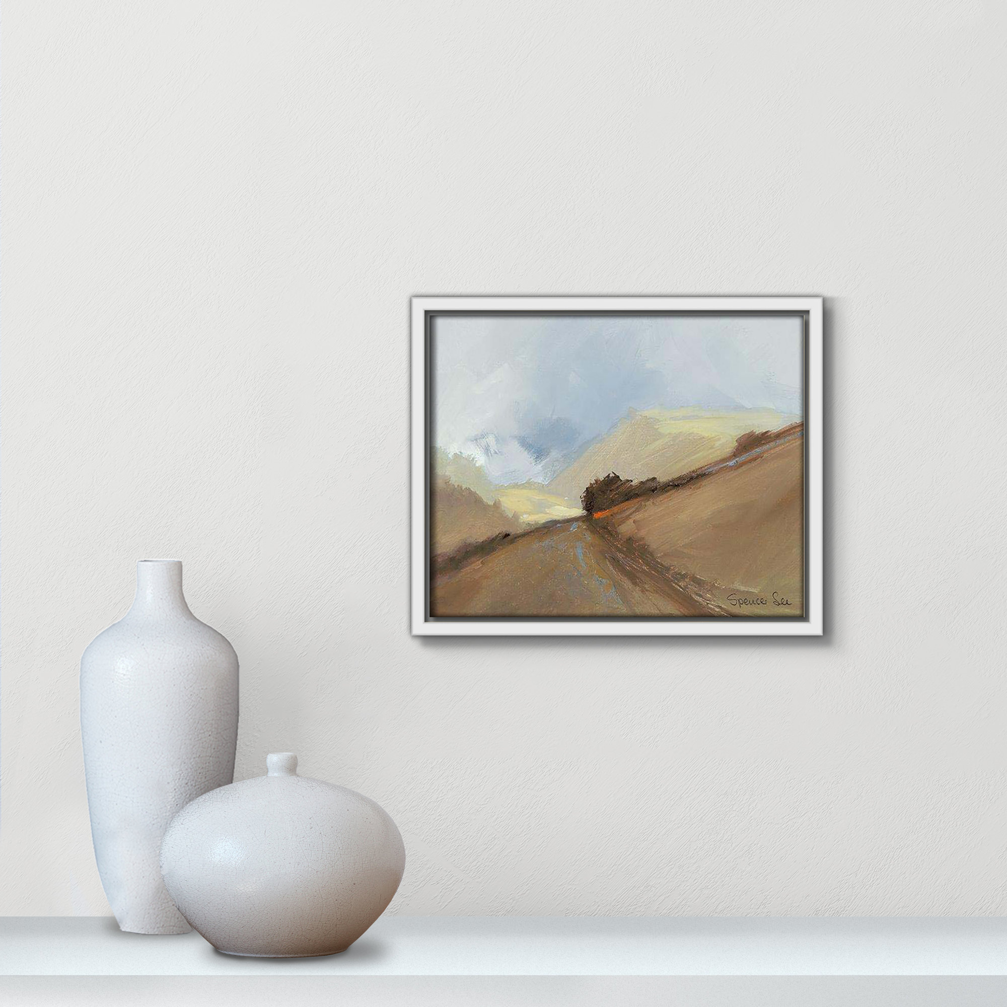 Heaven And Earth II by Spencer Lee, White Framed, 9.5'' H x 11.5'' W x 2'' D