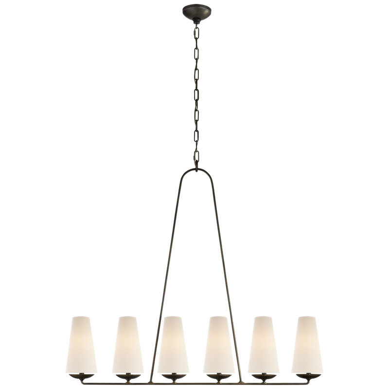 AERIN Fontaine Linear Chandelier, Aged Iron