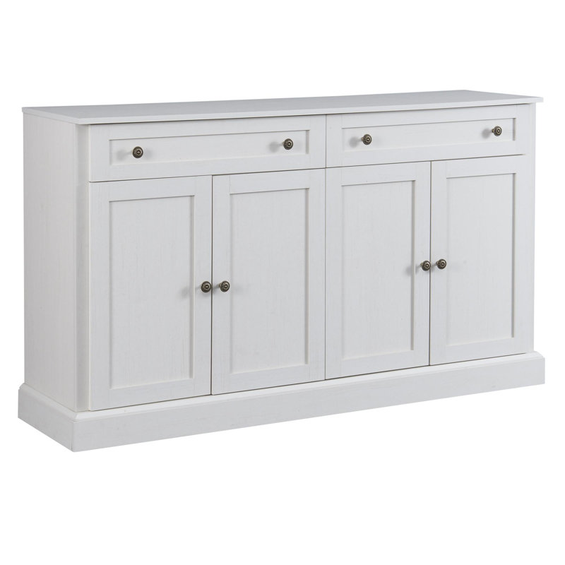 Armoires 4 portes de style campagnard, Blanc antique