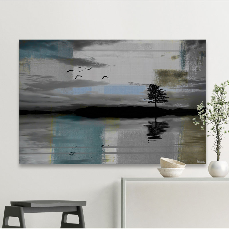 " Tree Reflection " Painting Print, 30" H x 45" W x 1.5" D