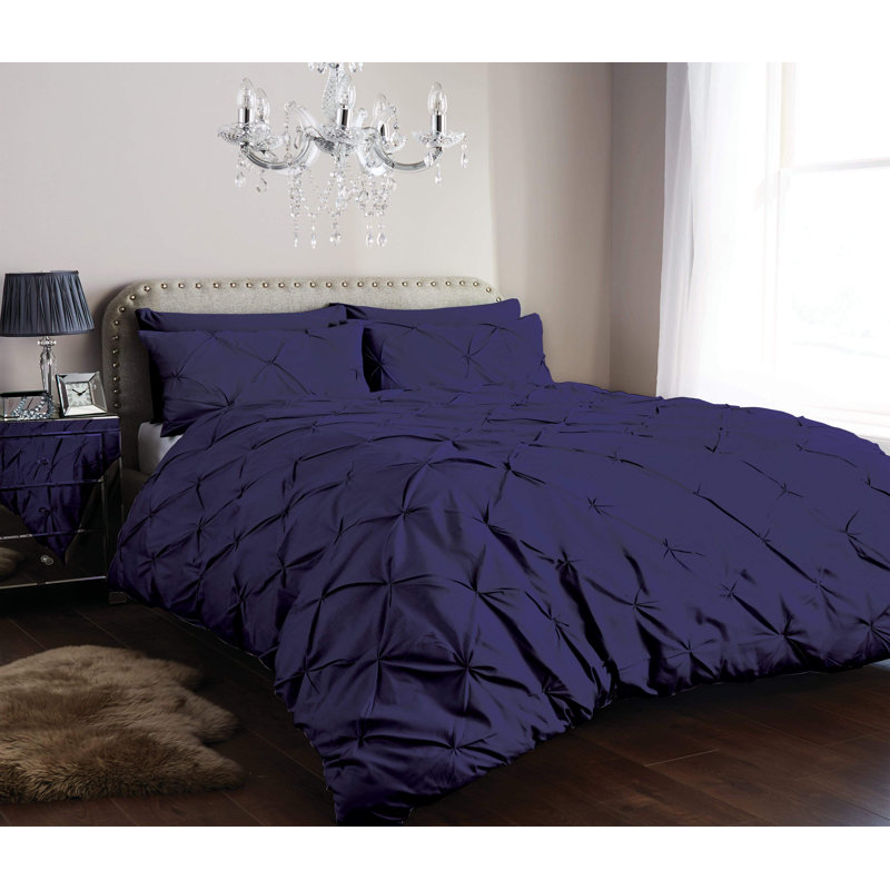 Polyester No Pattern Duvet Cover Set with Pillowcases Included, Blue, Double Duvet Cover Set + 2 Pillowcases