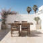 Ensemble de salle à manger 5 pièces pour l'extérieur, table de patio toutes saisons avec trou pour parasol et 4 fauteuils-402179326