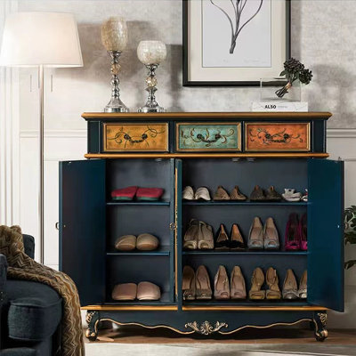 American vintage shoe cabinet side cabinet 18 - Pair Shoe Storage Cabinet