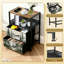 Table de chevet 2 tiroirs en tissu avec station de charge Misty Forest