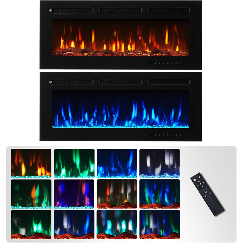 FLAMEKO Winslow Wall Mounted/Media Wall/Free Standing Fireplace With Realistic Flame Effect Heater 9 Colour Flame Effect