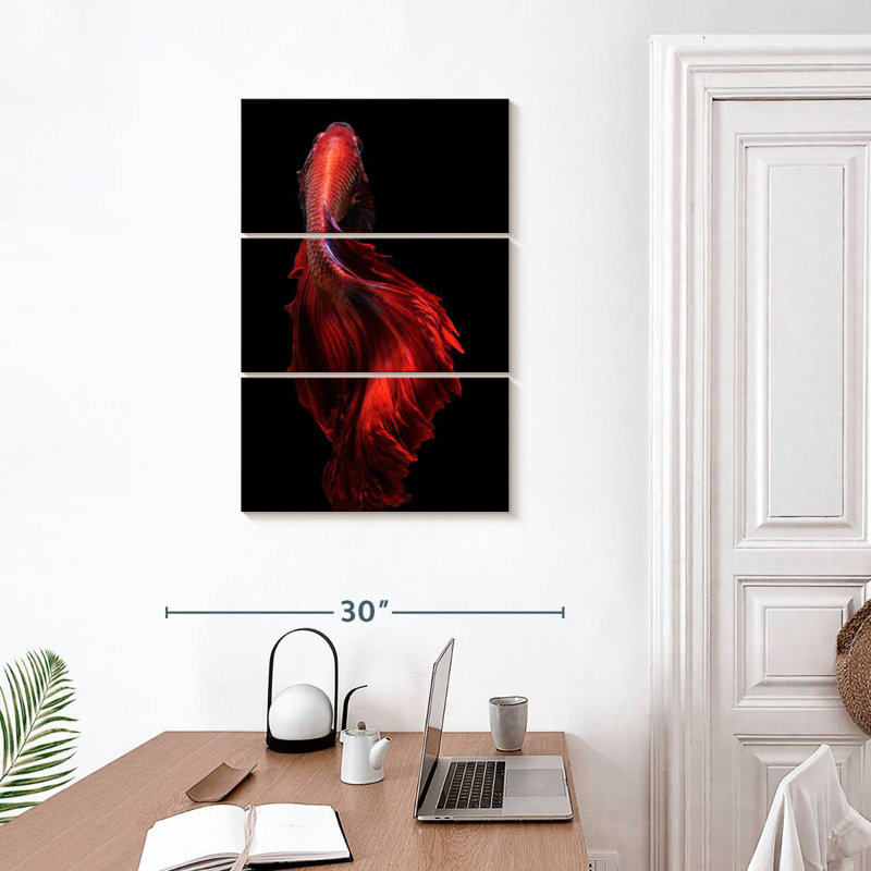 Brampt Bright Red Betta Fish, 57" H x 36" W