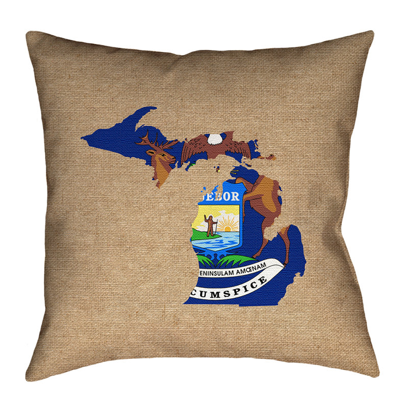 Housse de coussin Katelyn Smith Michigan State, 14 po x 14 po, Brun et bleu