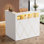 Bureau de réception avec lumières à DEL, bureau de réception moderne en forme de L avec tablette en verre, table de comptoir de réception pour les halls d'entrée, les salons, le commerce de détail et les bureaux à domicile