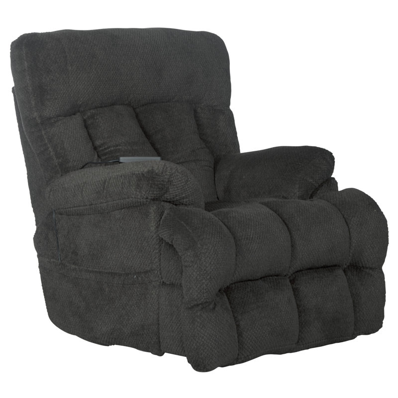 Sterling Upholstered Heated Massage Chair, Gray Polyester