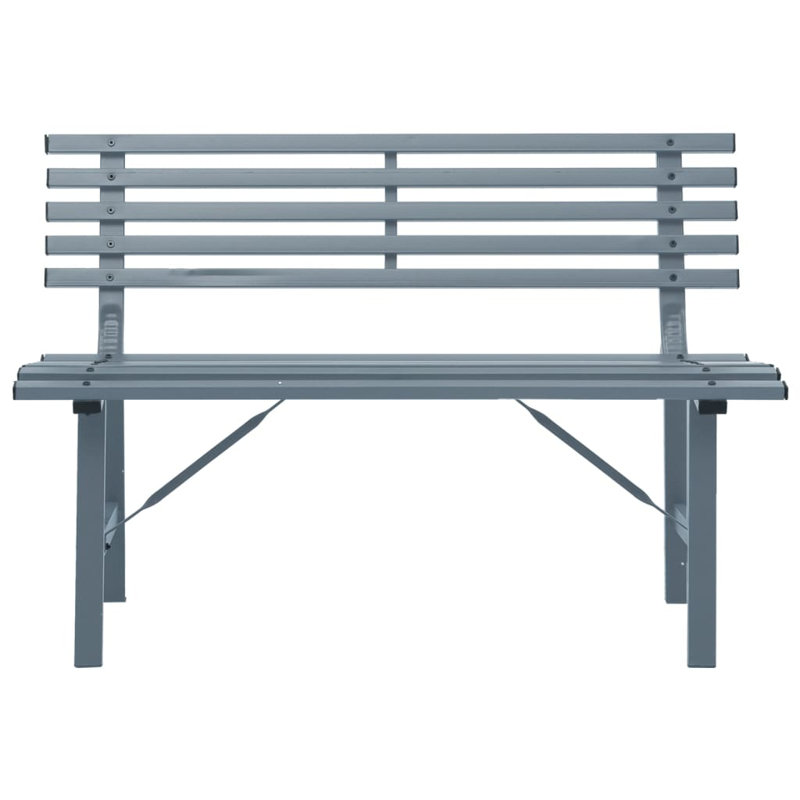 Banc de jardin en acier, gris