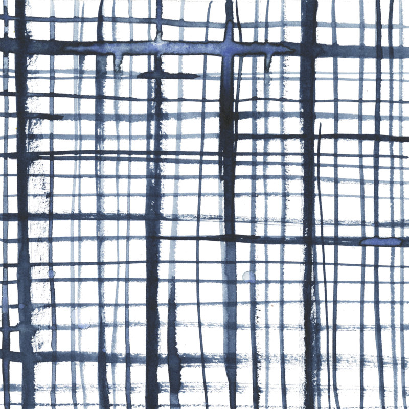 Indigo Ripple V by Grace Popp - Wrapped Canvas Painting, 91cm H x 91cm W