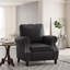 Fauteuil club en similicuir avec accoudoirs roulés et garniture cloutée pour les salons et les salons