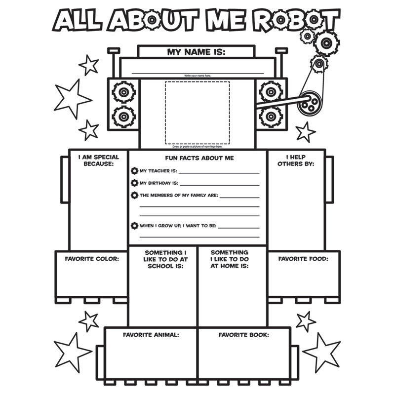 Étiquette de nom de robot «All About Me»