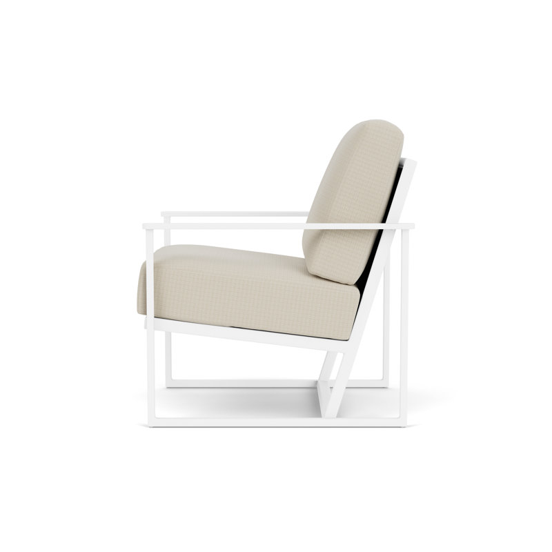 Summit Outdoor Lounge Chair, Matte White, Pewter, Beach Natural
