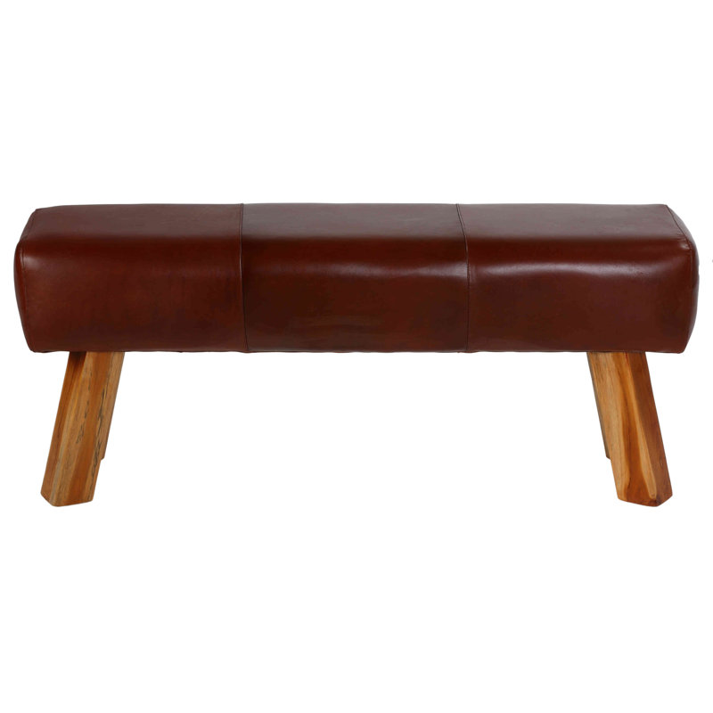Lika Bench Ottoman Genuine 100% Leather, Brown