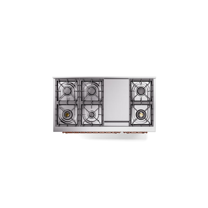 ILVE Nostalgie II 48 Dual Fuel Range , Liquid Propane, White/Copper